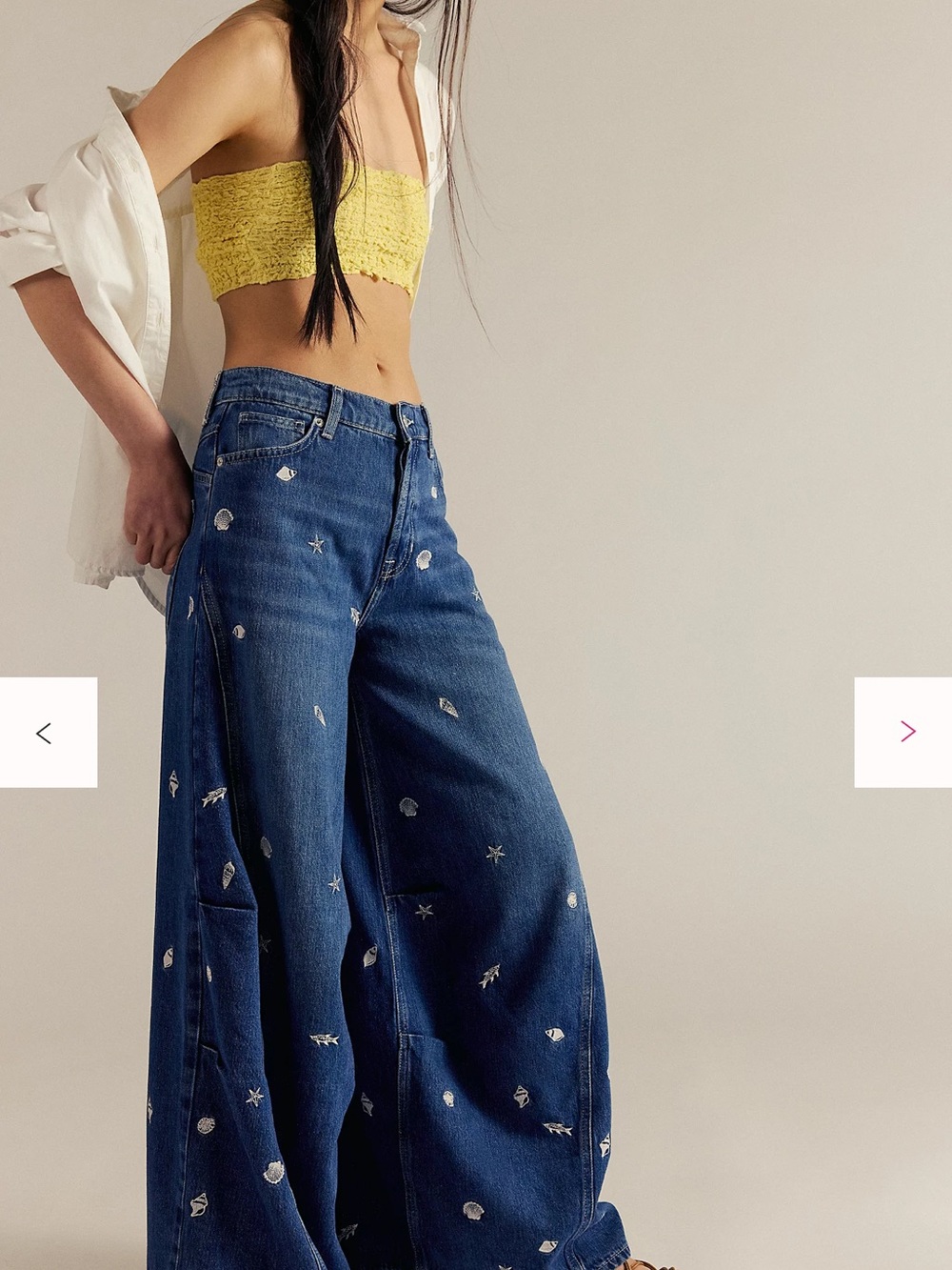Free People Westward Embroidered Jeans SOLD OUT MSRP $198 - #175